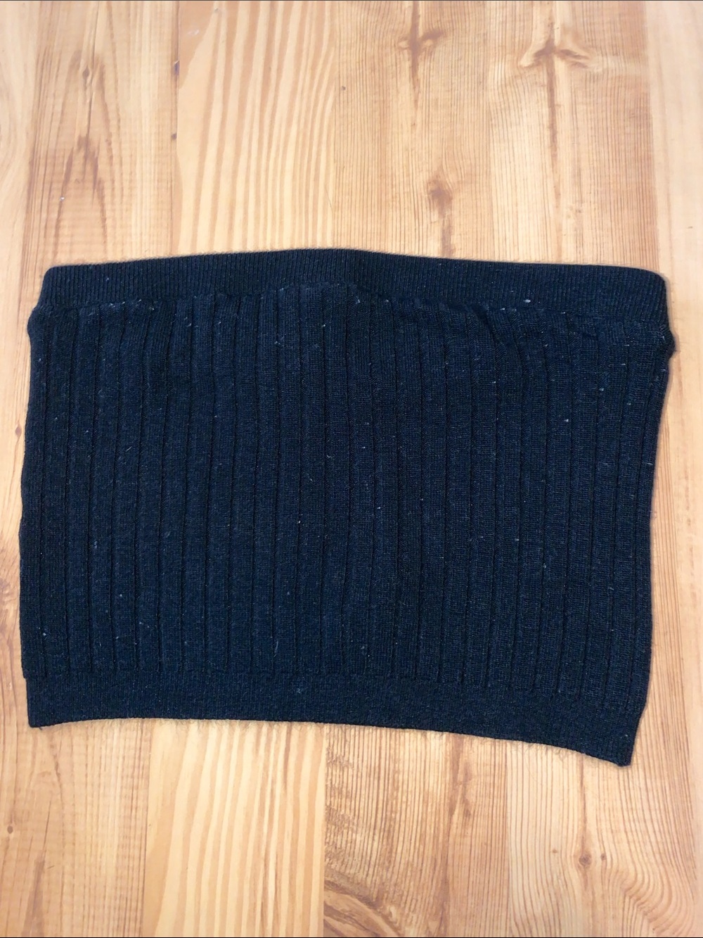 Evolution Ribbed Black Knit Tube Crop Top